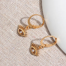 Load image into Gallery viewer, JUST FEEL New Tiny Hoop Earrings For Women Girl Gold Cartilage Hoop Earrings Jewelry Heart Cross Star Triangle Charm Earrings