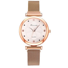Load image into Gallery viewer, Moda 5 pçs conjunto de relógios femininos luxo ímã fivela flor strass relógio senhoras quartzo relógio de pulso pulseira definir reloj mujer
