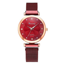 Load image into Gallery viewer, Moda 5 pçs conjunto de relógios femininos luxo ímã fivela flor strass relógio senhoras quartzo relógio de pulso pulseira definir reloj mujer
