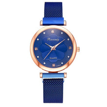 Load image into Gallery viewer, Moda 5 pçs conjunto de relógios femininos luxo ímã fivela flor strass relógio senhoras quartzo relógio de pulso pulseira definir reloj mujer
