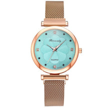 Load image into Gallery viewer, Moda 5 pçs conjunto de relógios femininos luxo ímã fivela flor strass relógio senhoras quartzo relógio de pulso pulseira definir reloj mujer
